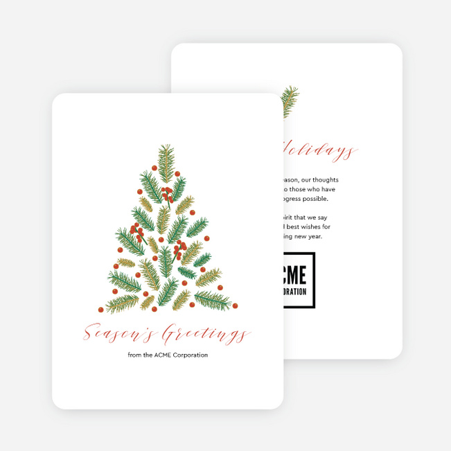 Tree Assemblage Corporate Holiday Cards & Corporate Christmas Cards - Multi