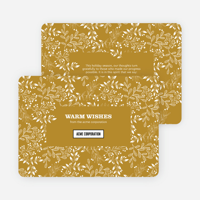 Classic Foliage Corporate Holiday Cards & Corporate Christmas Cards - Yellow