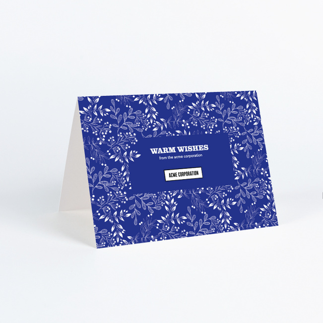 Classic Foliage Corporate Holiday Cards & Corporate Christmas Cards - Blue