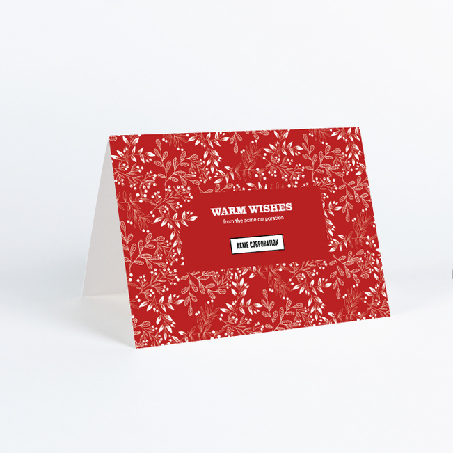 Classic Foliage Corporate Holiday Cards & Corporate Christmas Cards - Red