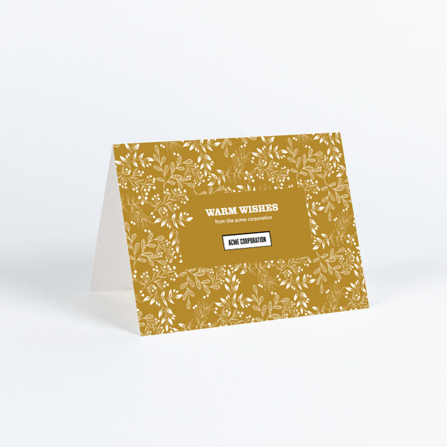 Classic Foliage Corporate Holiday Cards & Corporate Christmas Cards - Yellow