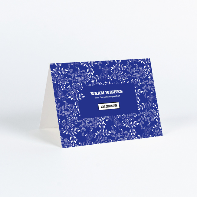 Classic Foliage Corporate Holiday Cards & Corporate Christmas Cards - Blue