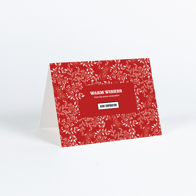 Classic Foliage Corporate Holiday Cards & Corporate Christmas Cards - Red