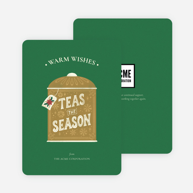 Teas the Season Corporate Holiday Cards & Corporate Christmas Cards - Green