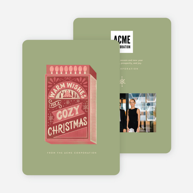 Toasty Matches Corporate Holiday Cards & Corporate Christmas Cards - Multi