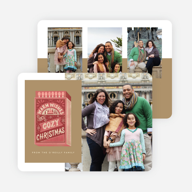 Toasty Matches Holiday Cards and Invitations - Brown