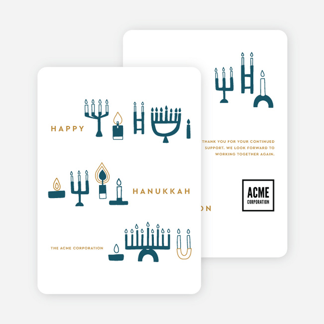 Candle Collection Corporate Holiday Cards & Corporate Christmas Cards - White