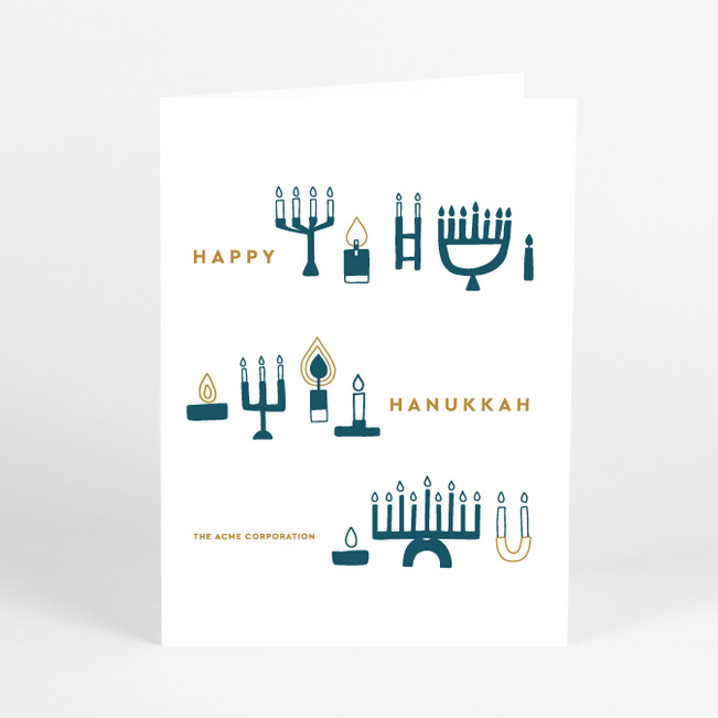 Candle Collection Corporate Holiday Cards & Corporate Christmas Cards - White