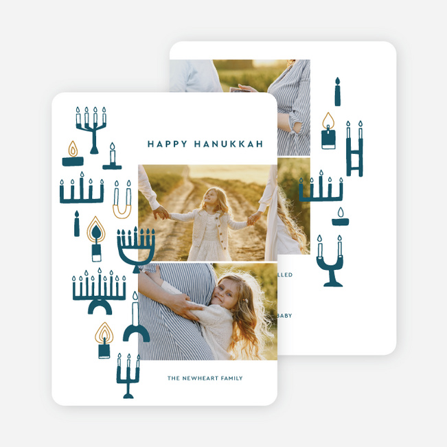 Candle Collection Hanukkah Cards - White