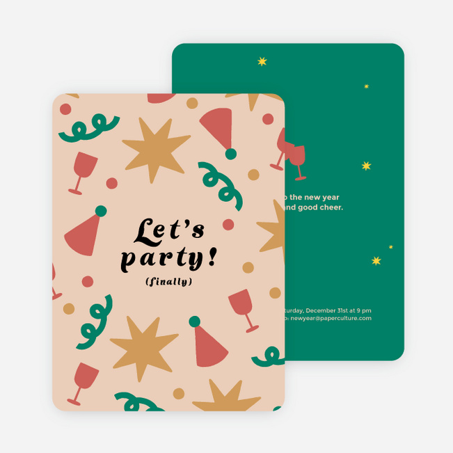 Cheers All Around Holiday Cards and Invitations - Green