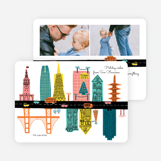 City Road Trip Holiday Cards and Invitations - Multi