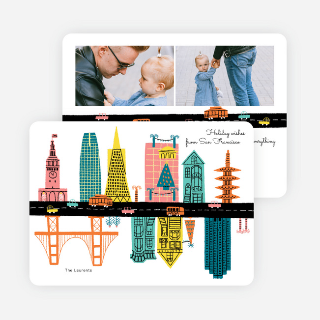 City Road Trip Holiday Cards and Invitations - Multi