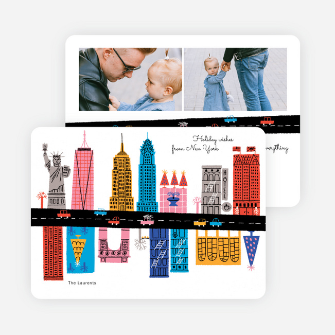 City Road Trip Holiday Cards and Invitations - Multi