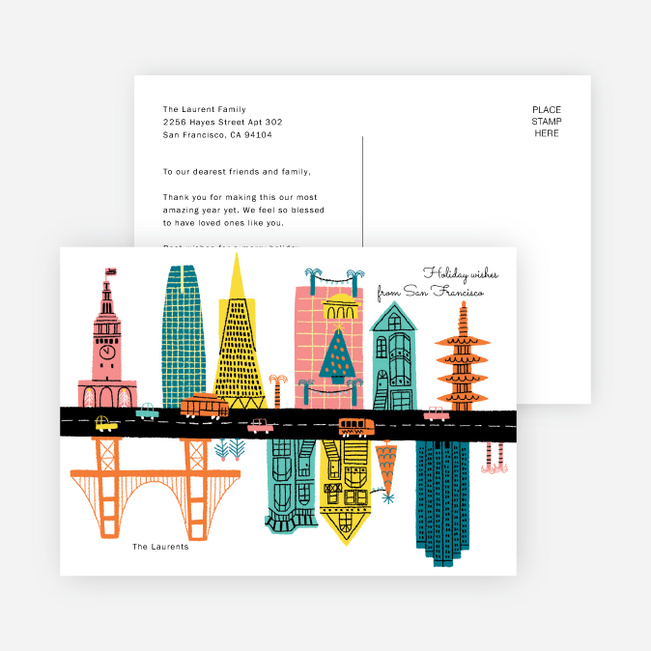 City Road Trip Holiday Cards and Invitations - Multi