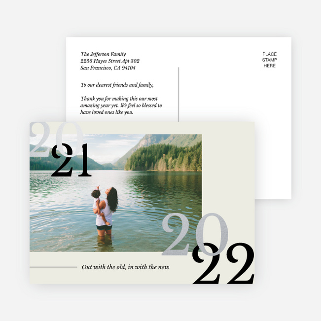 Foil New Outlook New Year Cards and Invitations - Gray