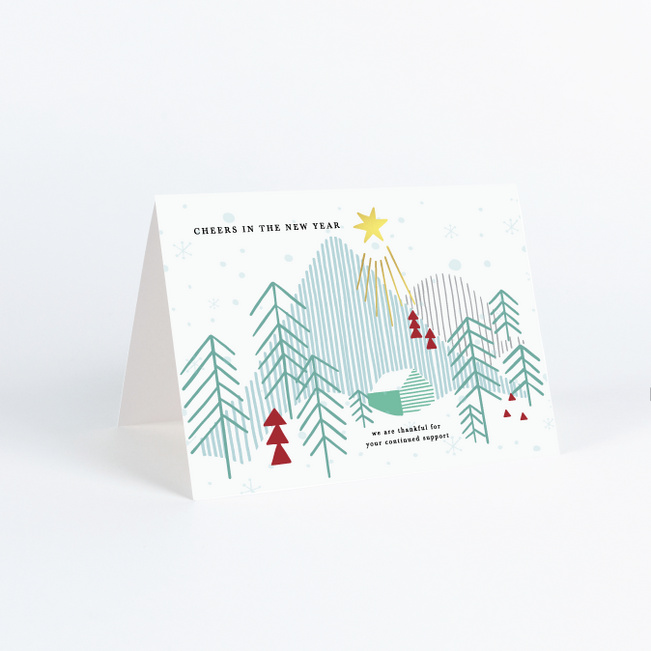 Foil Shining Star Corporate Holiday Cards & Corporate Christmas Cards - Multi