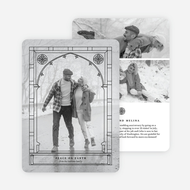 Ornate Archway Christmas Cards - Black
