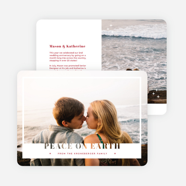 Peace Snapshot Christmas Cards - Red