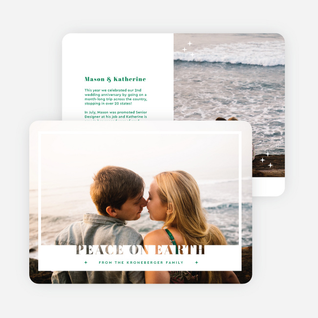 Peace Snapshot Christmas Cards - Green