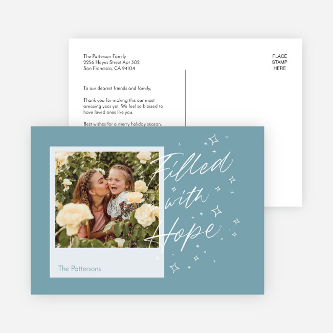 So Much Hope New Year Cards and Invitations - Blue