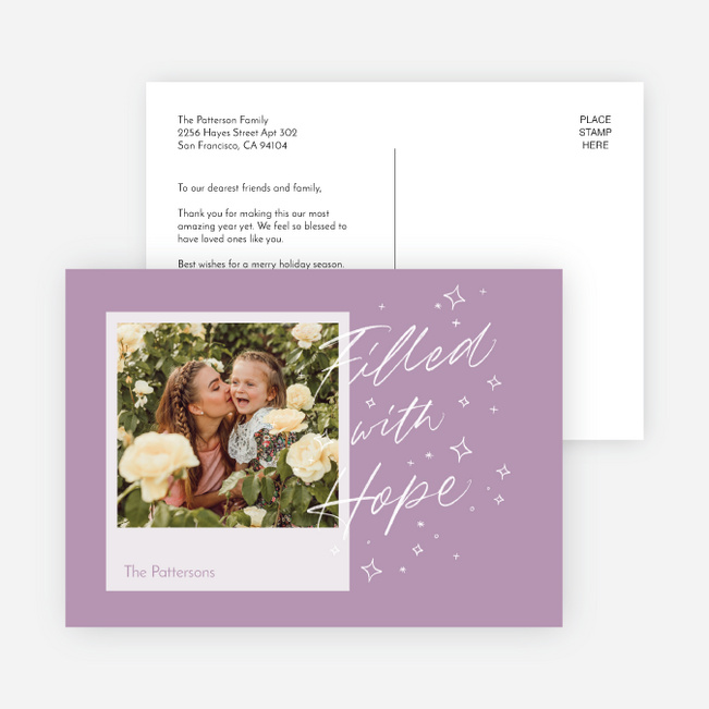 So Much Hope New Year Cards and Invitations - Purple