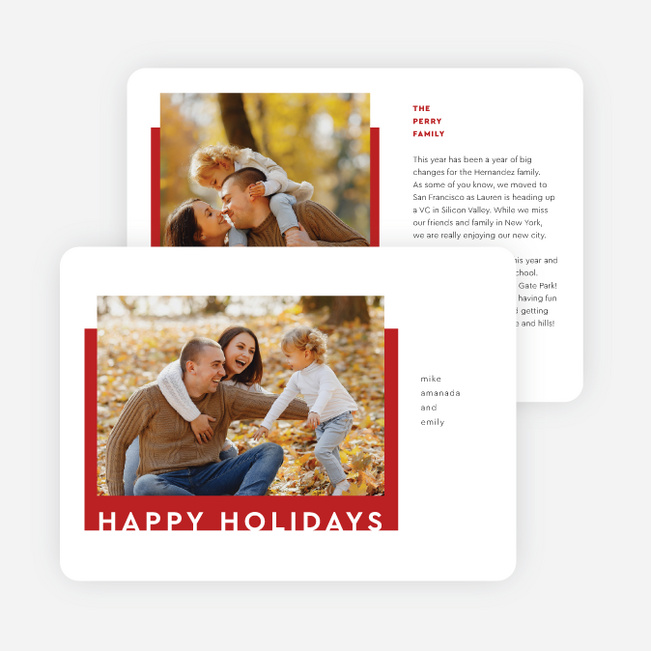 Fun Cutout Holiday Cards and Invitations - Red