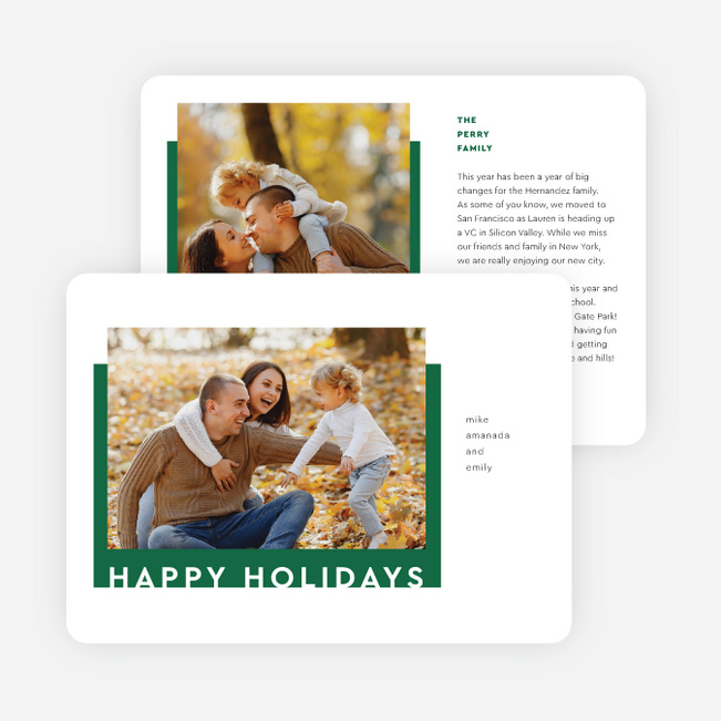 Fun Cutout Holiday Cards and Invitations - Green