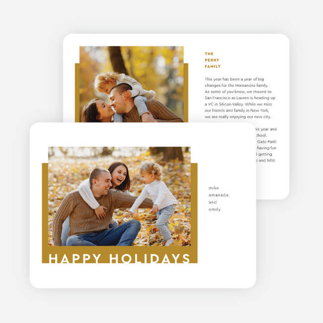 Fun Cutout Holiday Cards and Invitations - Yellow