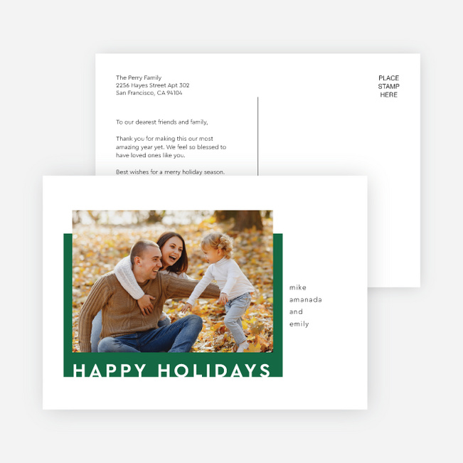 Fun Cutout Holiday Cards and Invitations - Green