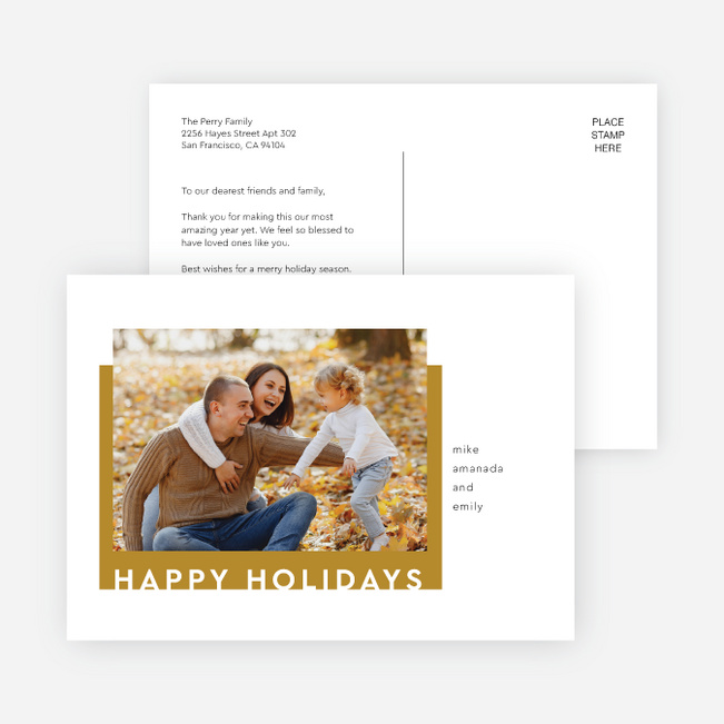 Fun Cutout Holiday Cards and Invitations - Yellow