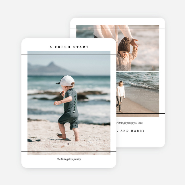 Line of Sight New Year Cards and Invitations - White
