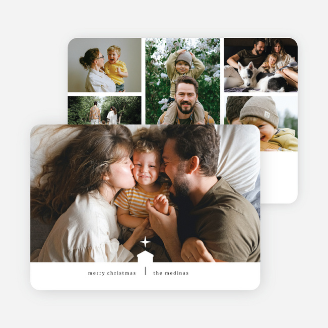 Nativity Silhouette Christmas Cards - White