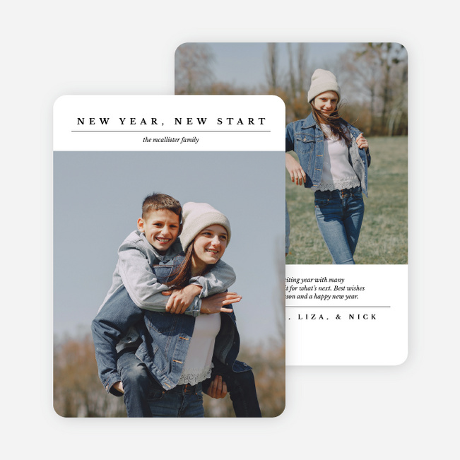 To the Point New Year Cards and Invitations - White