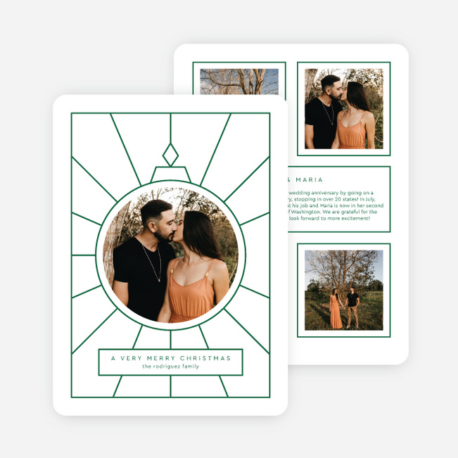 Simple Ornament Christmas Cards - Green