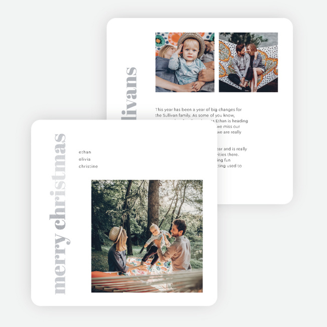 Foil Block Style Christmas Cards - Gray