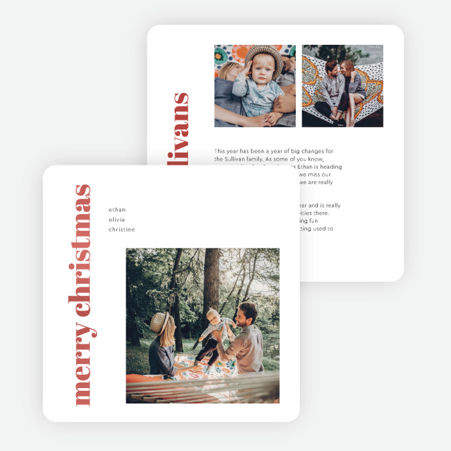 Foil Block Style Christmas Cards - Red