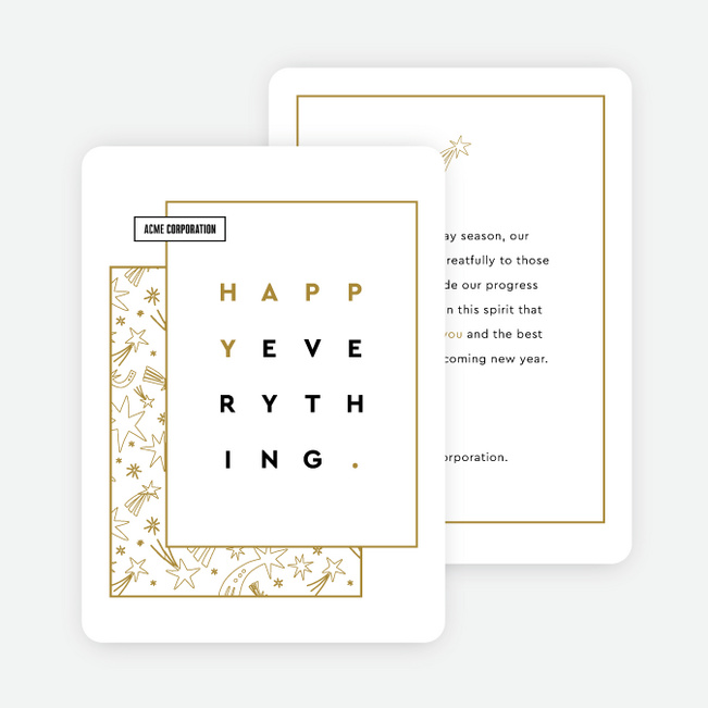 Little Shooting Stars Corporate Holiday Cards & Corporate Christmas Cards - Yellow