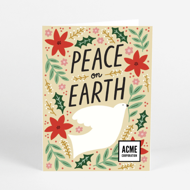 Spreading Peace Corporate Holiday Cards & Corporate Christmas Cards - Yellow