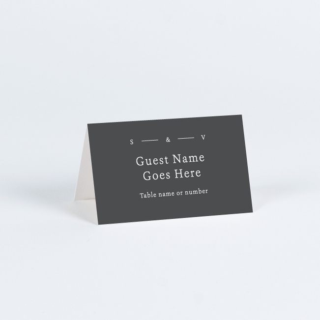 Contemporary Union Wedding Name Cards & Place Cards - Gray