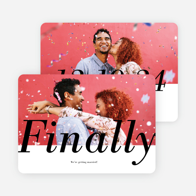 Finally Together Save the Date Cards - Black