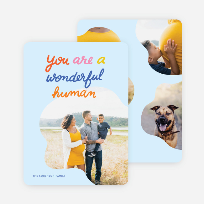 Wonderful Human Holiday Cards and Invitations - Blue
