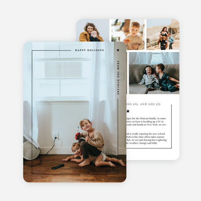 Tiny Star Holiday Cards and Invitations - Black