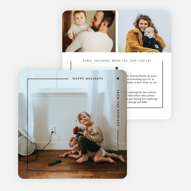 Tiny Star Holiday Cards and Invitations - Black