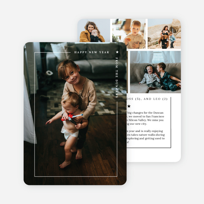 Tiny Star New Year Cards and Invitations - White