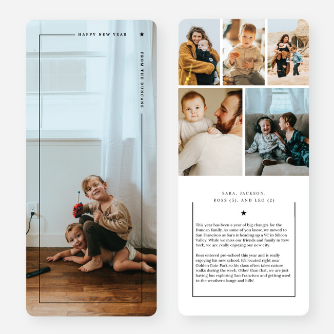 Tiny Star New Year Cards and Invitations - Black