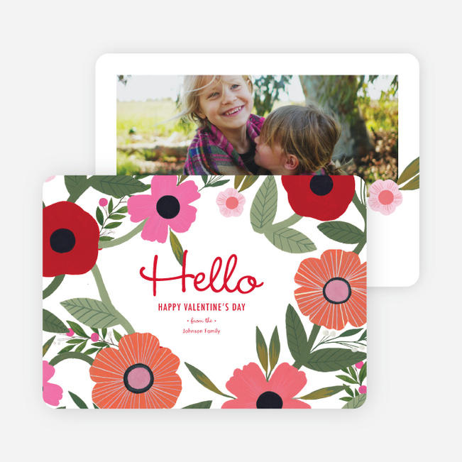 Hello Valentine Valentine’s Day Cards - Red
