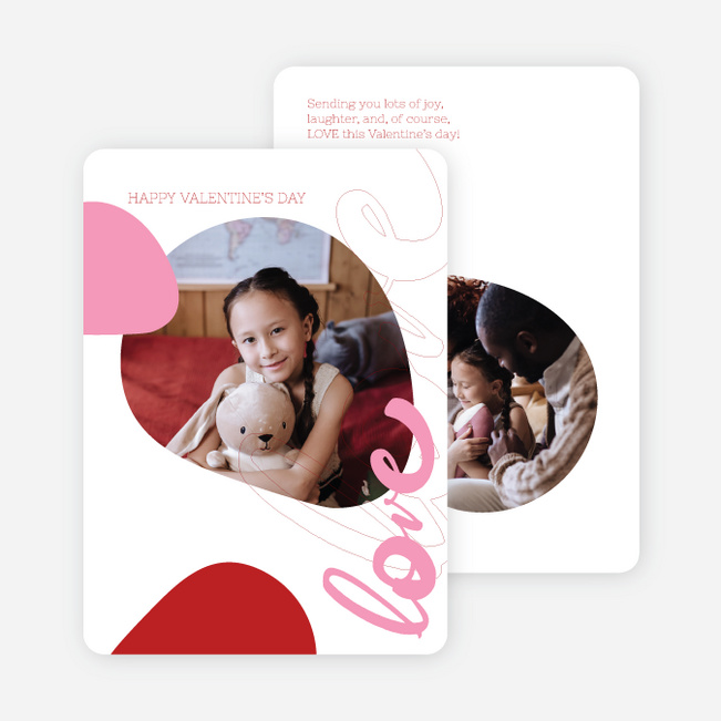 Love Goes Around Valentine’s Day Cards - Pink