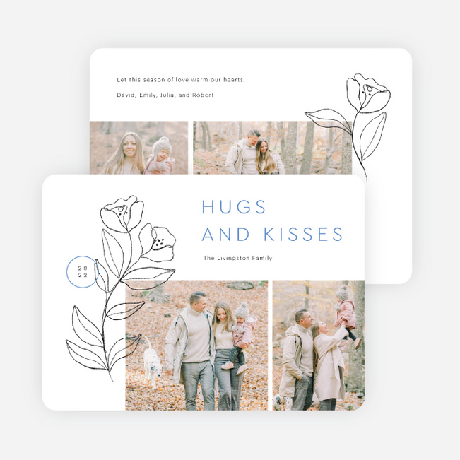 Rosy Hugs Valentine’s Day Cards - Blue