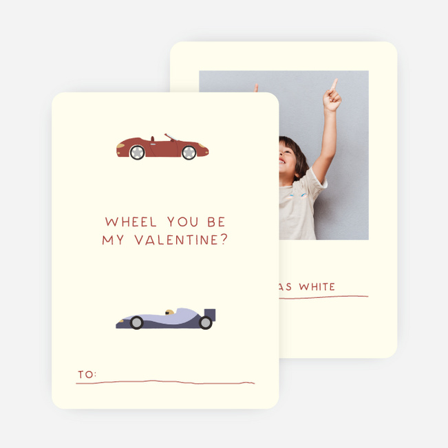 Race Car Valentine’s Day Cards - Red