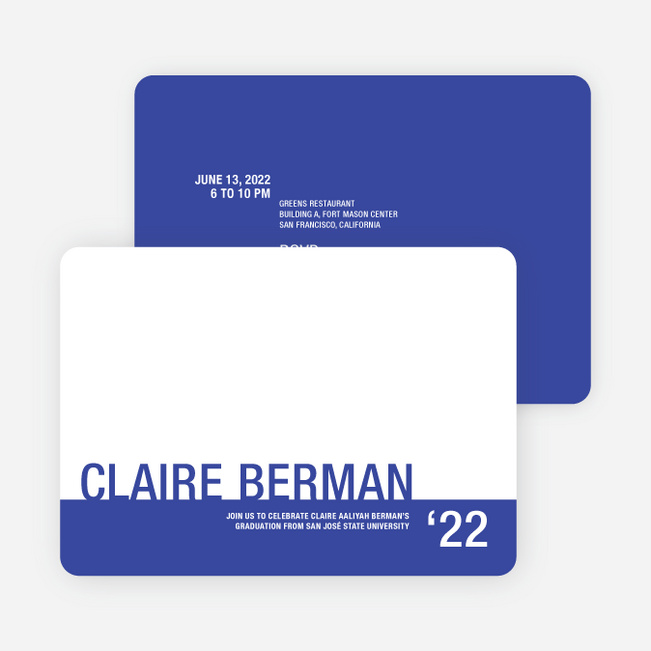 Unique Graduation Invitations - Mystic Blue